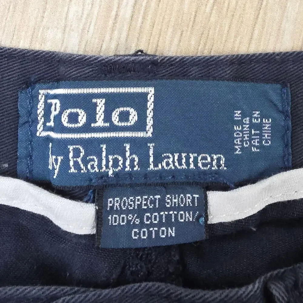 Polo Ralph Lauren Prospect Chino Shorts Mens 31 Navy Cotton Flat Front Casual